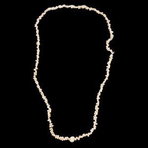 VTG 60s Sea Snail Shell Lei Necklace 35" Brown Freckling Beachy Coastal Boho